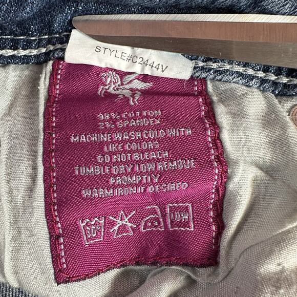 Vigoss CAPRI Size 1/2 26 Blue Low Rise Crop Jeans Denim Pants Long Shorts 26x16 - Picture 10 of 10